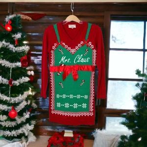 Mrs Clause Christmas Sweater Dress